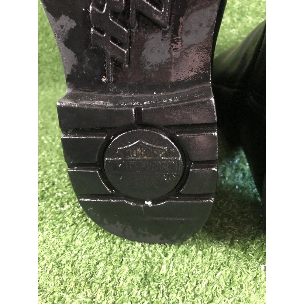 Vintage Harley Davidson USA Black Leather Motorcycle Cowboy Boots Mens 9